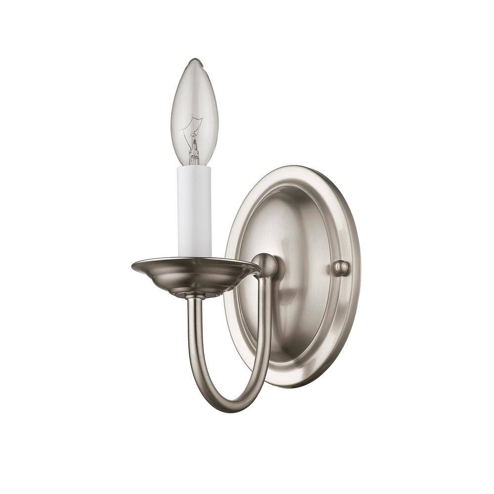 Brushed Nickel 1-Light Dimmable Wall Sconce