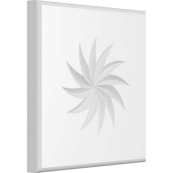 Ekena Millwork 8 in. W x 8 in. H x-3/4 in. P Standard Sedgwick Spiral Rosette With Rounded Edge