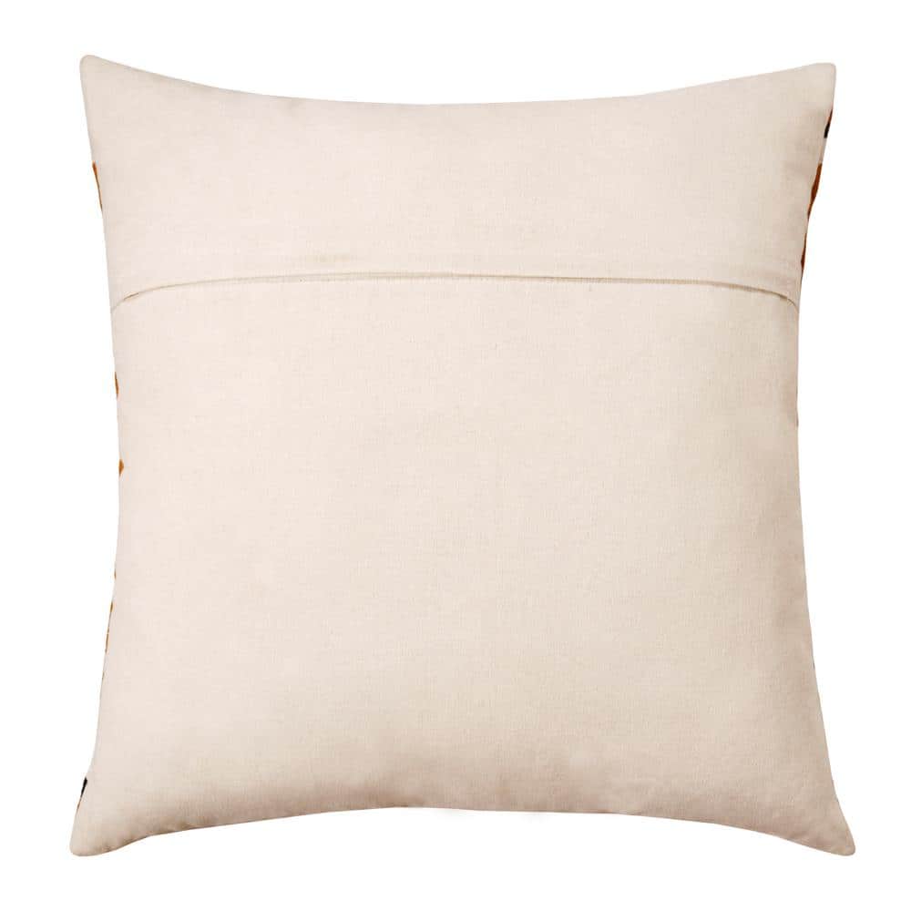 Southwestern Orange and White Cotton Geometric Throw Pillow