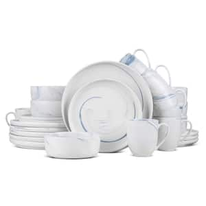 Everly 24-Piece Blue Porcelain Dinnerware Set (Service for 6)