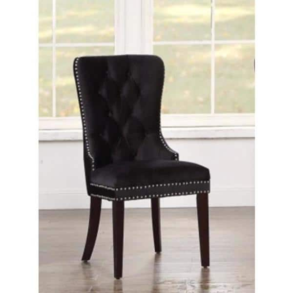 black velvet studded chair