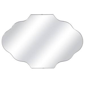 20 in. W x 30 in. H Scalloped Silver Decorative Wall Mirror Classic Accent Mirror (2-Pieces)