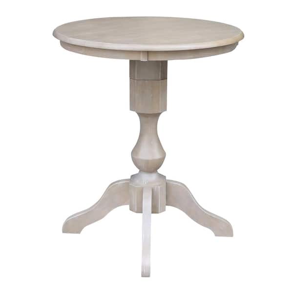 International Concepts Sophia 36 in. H x 30 in. Round Weathered Taupe Gray Pedestal Table