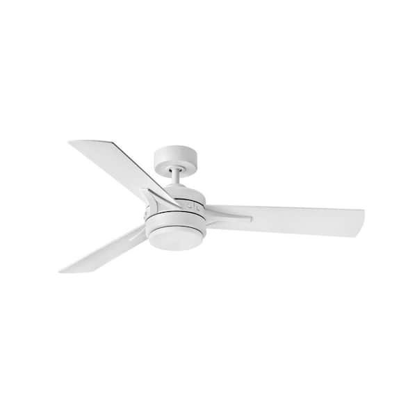 HINKLEY Ventus 52 in. Integrated LED Indoor Matte White Ceiling Fan with Wall Switch