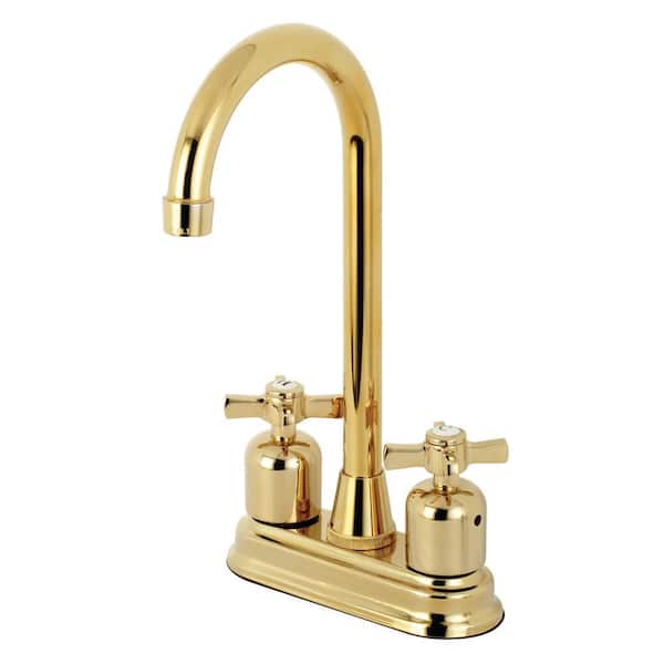 Kingston Brass Millennium 2-Handle Bar Faucet in Polished Brass