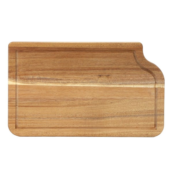 Elama 14 x 8.5 Inch Acacia Wood Cutting, Prep and Serving Board