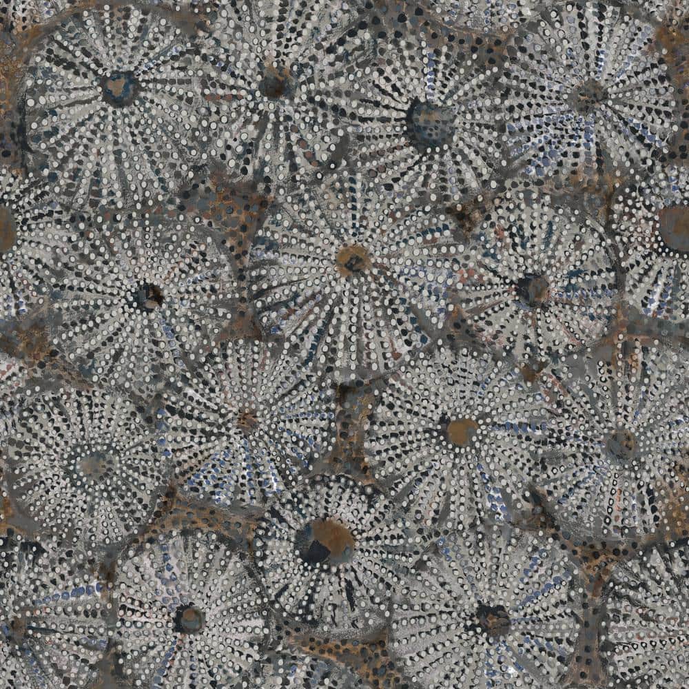 Falkirk Ophia Snowflakes White, Brown Vinyl Peelable Roll (Covers 57 sq. ft