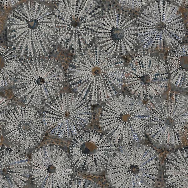 Dundee Deco Falkirk Ophia Snowflakes White, Brown Vinyl Peelable Roll (Covers 57 sq. ft.)