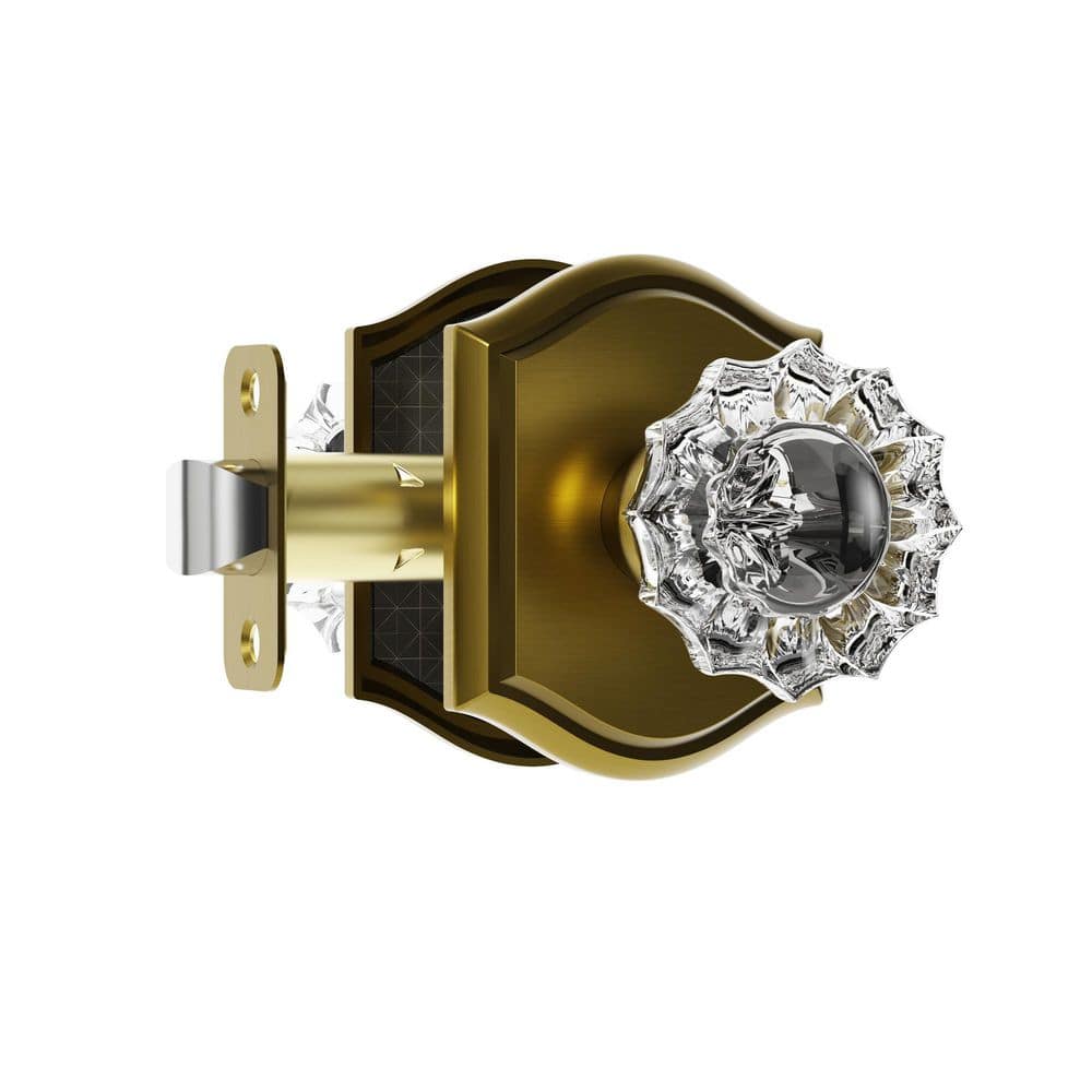 Vintage Antique Brass Interior Hall/Closet Unkeyed Passage Door Knob with Floral Crystal Knob and Arch Backplate price history on PriceWatchPro