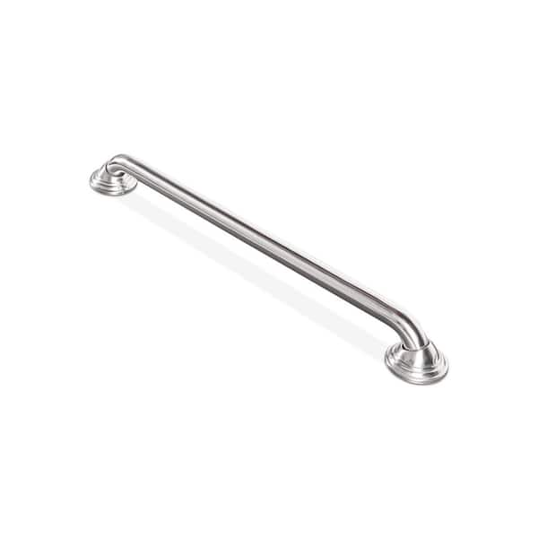 24 in. ADA Finger Grip Grab Bar with Curl Grip and Concealed Screw in Polished Stainless Steel