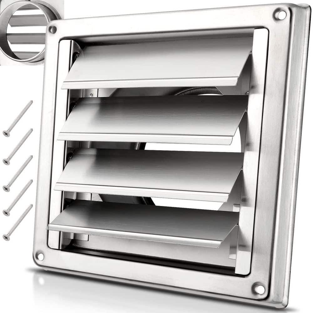 4 in. Metal Dryer Vent Cover with 4 Screws Rubber Gasket, Stainless Steel Dryer Vent for Dryer Vents price history on PriceWatchPro
