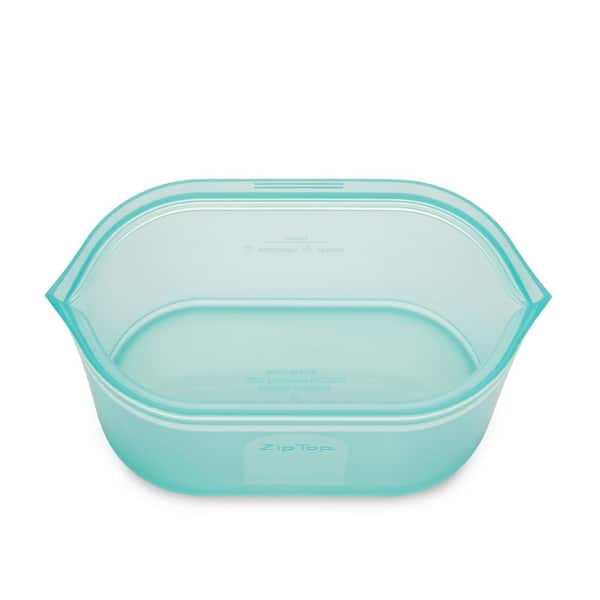 Zip Top Reusable Silicone 3-Piece Dish Set - Small 16 oz., Medium 24 oz.,  Large 32 oz. Zippered Food Storage Containers in Teal Z-DSH3A-03 - The Home  Depot