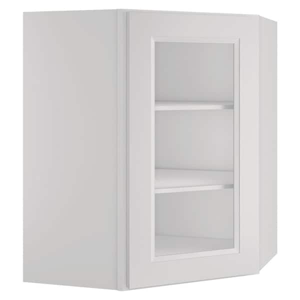 HOMEIBRO Traditional Dove Plywood Wall Diagonal Shaker Style Stock Corner Kitchen Cabinet (24 in. x 30 in. x 24 in.）