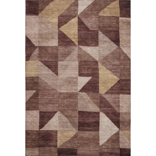 Mayfield Premium Machine Washable Abstract AMF2373 Burgundy 10 ft. x 14 ft. Area Rug
