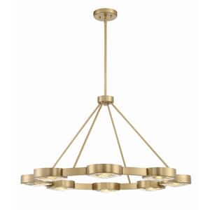 Orson 8-Light Modern Gold Chandelier with Glass Shade