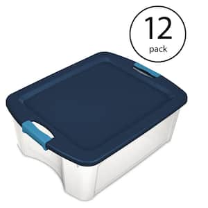 12 Gal. Latch and Carry Storage Tote Box Container in Clear (12-Pack)