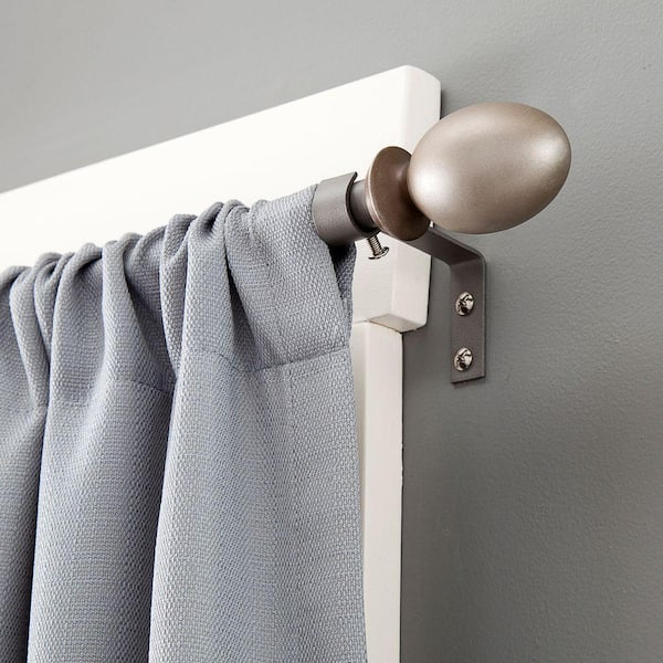 Kenney Baldwin 90 - 130 in. Adjustable 5/8 in. Standard Decorative Window Single Curtain Rod in Antique Pewter