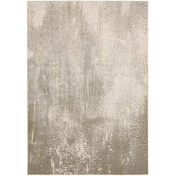 HomeRoots 10 x 13 Gray and Ivory Abstract Area Rug