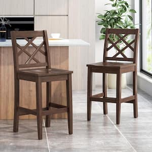 Harmon 26.18 in. Brown Acacia Counter Chair