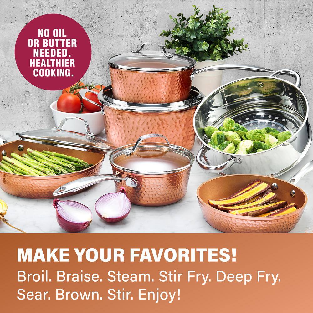 Gotham Steel Hammered Copper 10-Piece Nonstick Cookware Set