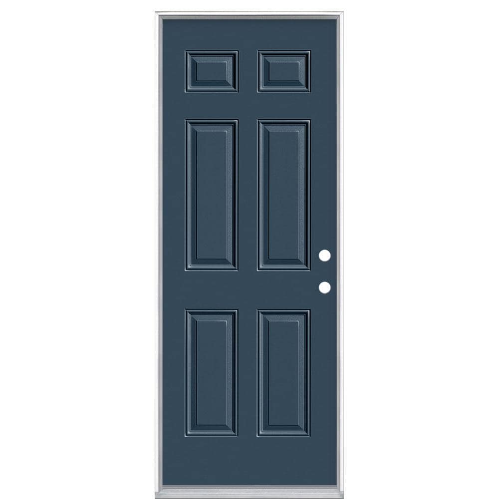 30 in. x 80 in. 6-Panel Left Hand Inswing Painted Steel Prehung Front Exterior Door No Brickmold price history on PriceWatchPro