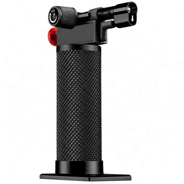 Metal, Red Butane Torch Lighter with Dual Flame, Adjustable Flame, Refillable, for Baking (Butane Not Included)