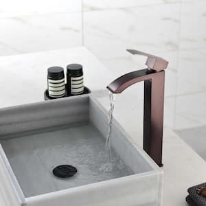 13.11 in. Single Handle Single Hole Bathroom Faucet Included Valve Supply Lines in Matte Black