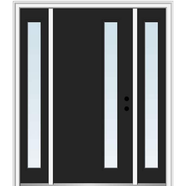 MMI Door 68.5 in. x 81.75 in. Viola Left-Hand Inswing 1-Lite Clear Low-E Painted Steel Prehung Front Door with Sidelites