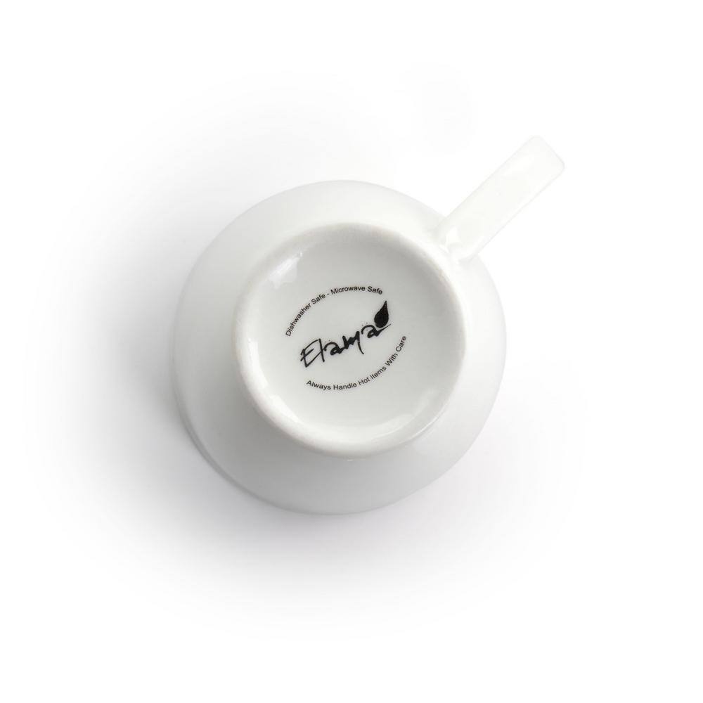 Rosales White Ceramic 12 Ounce Mug Set, 6 Piece