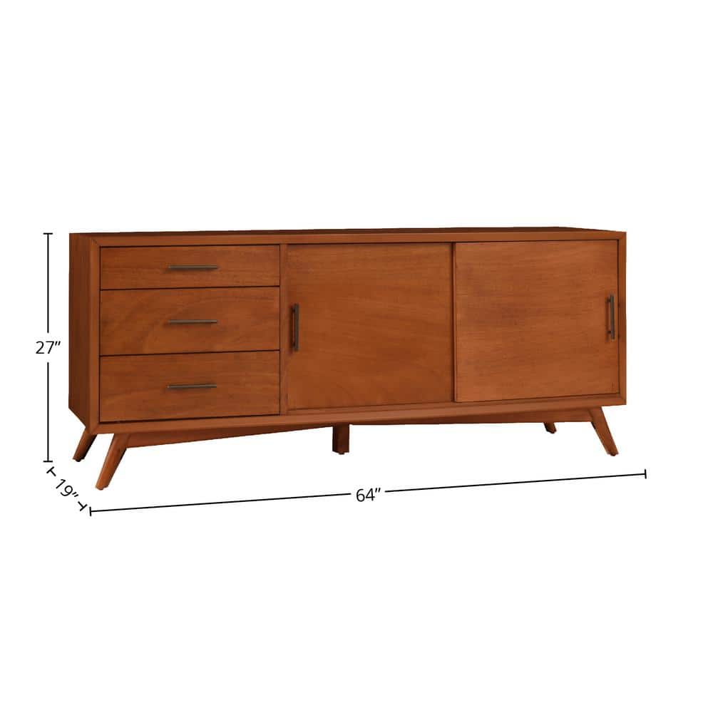 Flynn Transitional Acorn Brown Mahogany TV Console with Storage