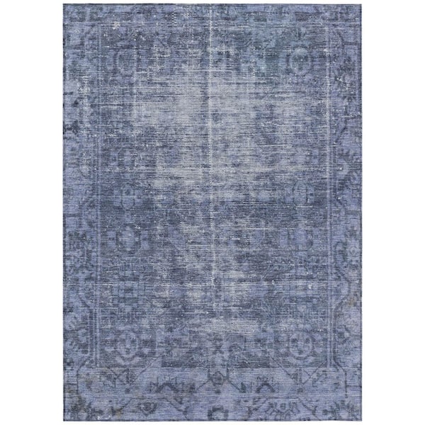 Chantille Machine Washable Indoor/Outdoor Abstract ACN1228 Navy 10 ft. x 14 ft. Area Rug