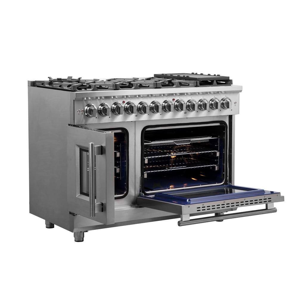 Massimo 48-inch Stainless Steel Dual Fuel Range with 8 Burners