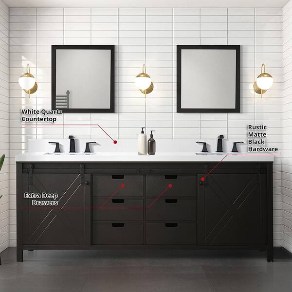 Lexora Marsyas 84-in Brown Bathroom Vanity Cabinet Lexora Marsyas 84-in Brown Bathroom Vanity Cabinet