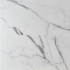 Saroshi Statuario Valley 23.62 in. x 47.24 in. Polished Porcelain Floor and Wall Tile (15.5 sq. ft./Case)