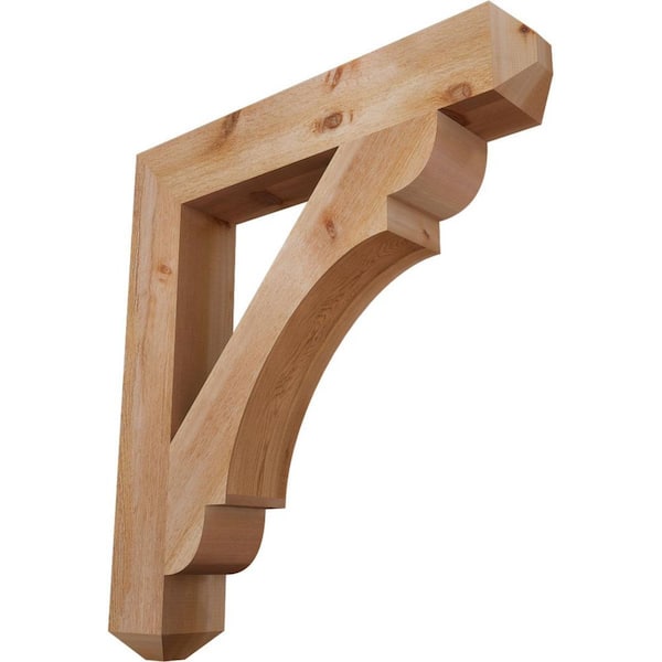 Ekena Millwork 6 in. x 40 in. x 36 in. Western Red Cedar Olympic Craftsman Rough Sawn Bracket