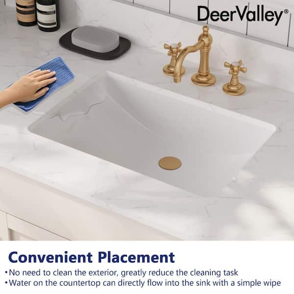 DEERVALLEY 49 in. W x 22 in. D Engineered Stone White