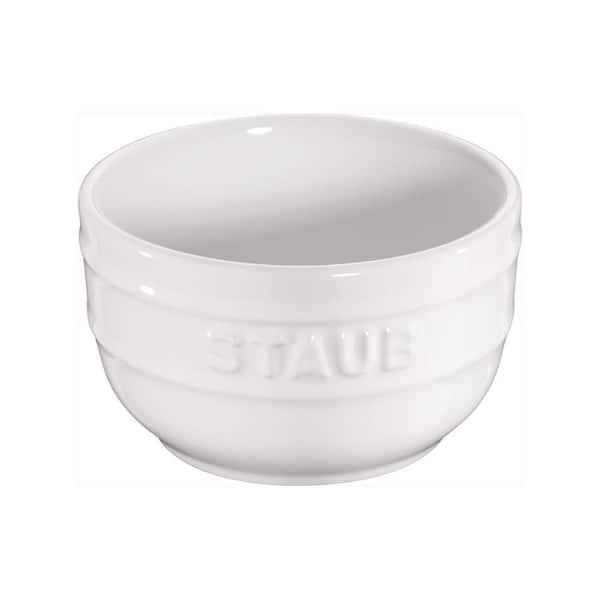 Ceramic 2-Piece 3.5-in. Diameter Capacity 8 oz. Prep Bowl Set - White
