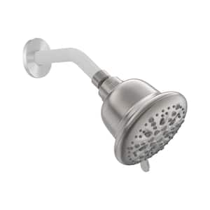 Filtration 7-Spray Patterns with 2.0 GPM 5.12 in. Wall Mount Fixed Shower Head in Nickel