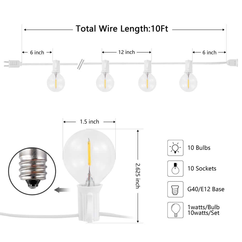 Chiera White LED Outdoor Globe String Lights