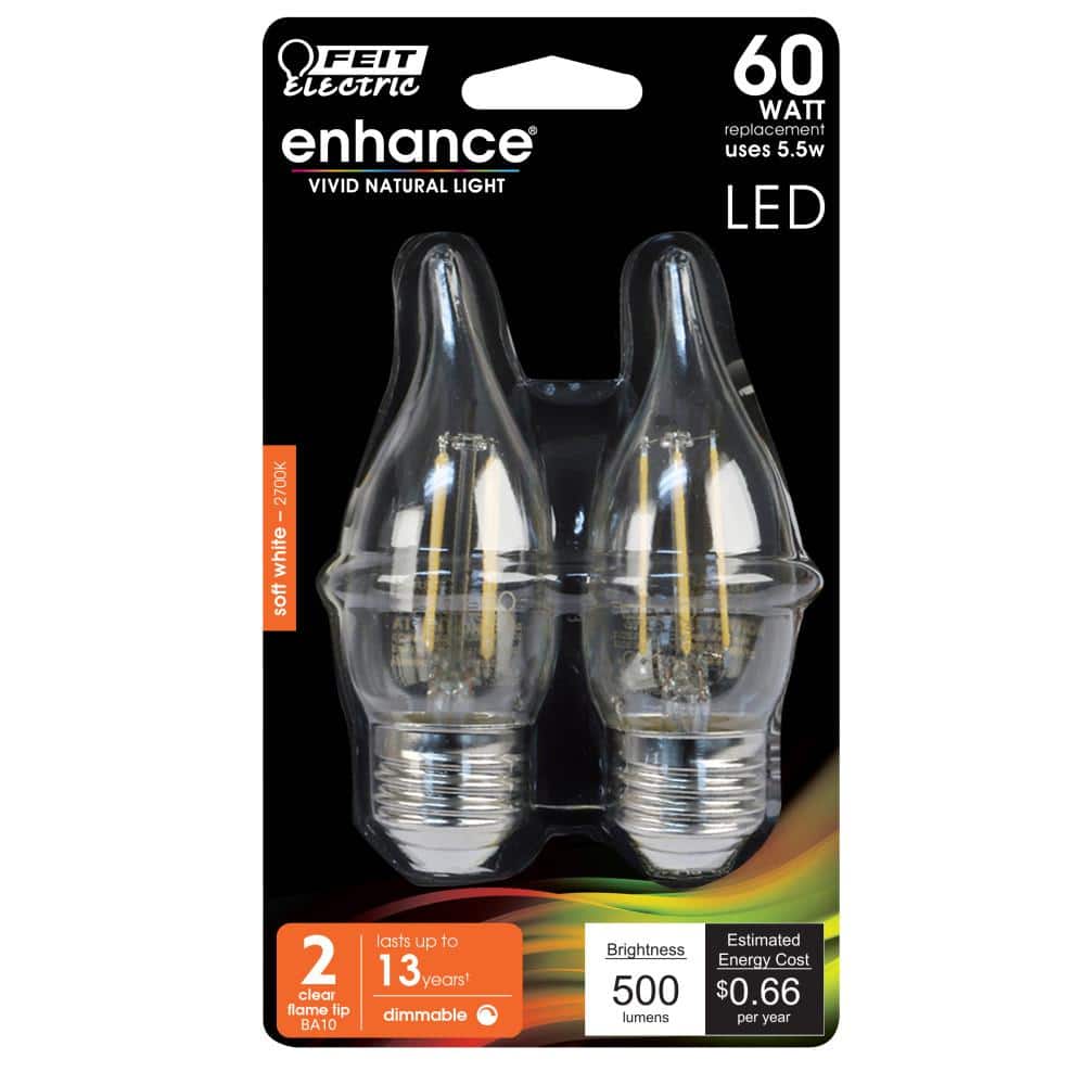 Clear Dimmable 40W LED Candle Bulb for Decorative Fixtures