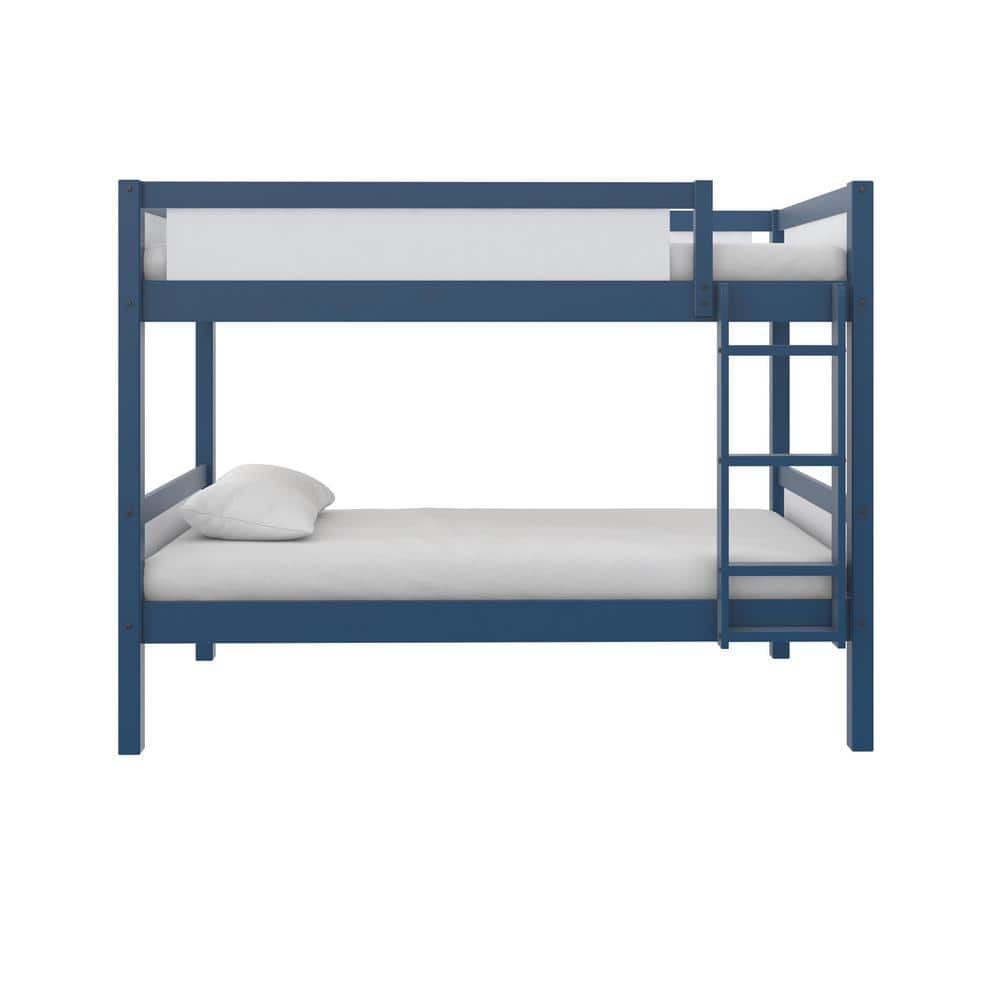 Adrian, Navy Blue, Twin Over Twin, Kids Wood Bunkbed
