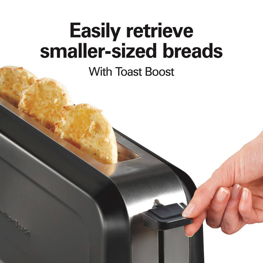 Hamilton Beach Black Stainless Steel Long Slot 2-Slice Toaster