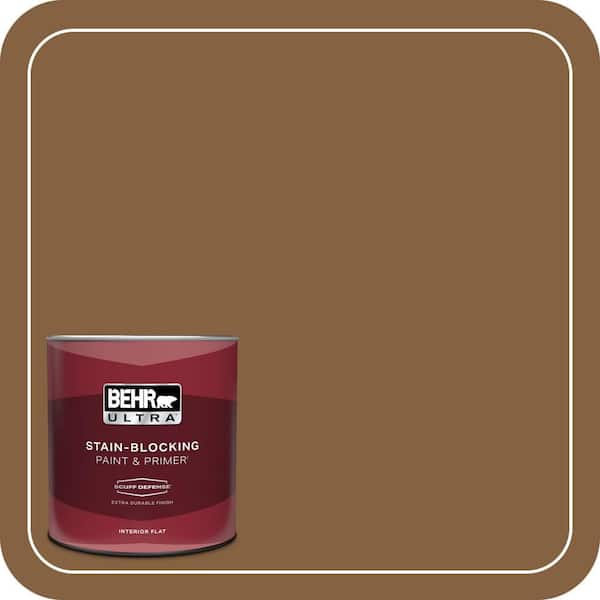 BEHR ULTRA 1 qt. #MQ2-10 Burnt Caramel Extra Durable Flat Interior Paint & Primer