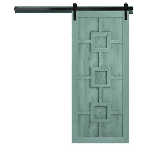 VeryCustom 36 in. x 84 in. Mod Squad Caribbean Wood Sliding Barn Door with Hardware Kit