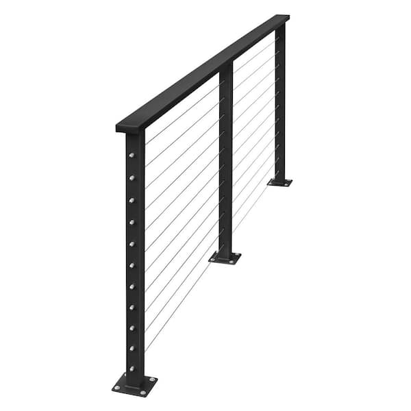 CityPost 4 ft. Black Deck Cable Railing