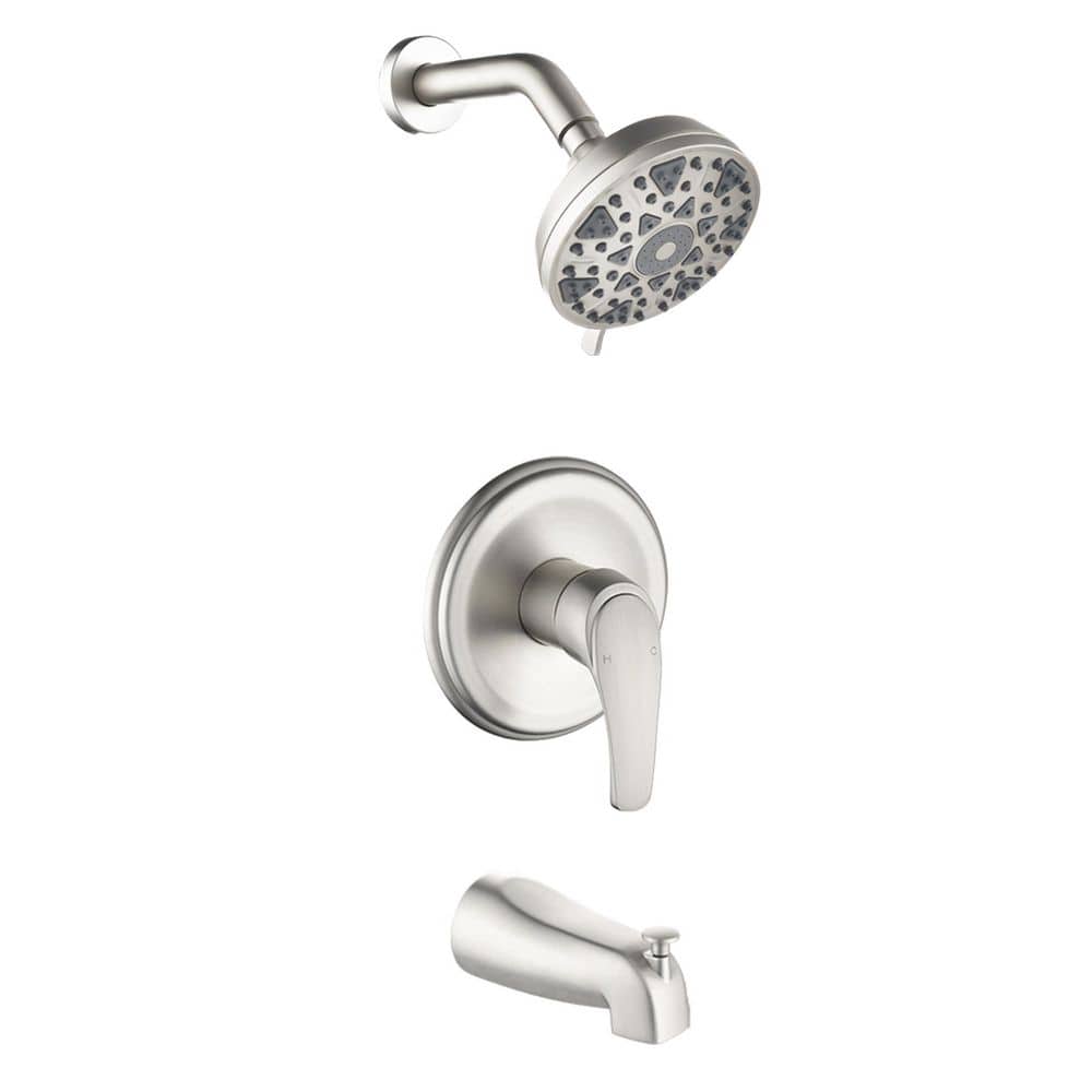 Single Handle 6-Spray Tub and Shower Faucet 1.8 GPM Wall Mount Shower Kit Brushed Nickel Pressure Balance Valve Included price history on PriceWatchPro