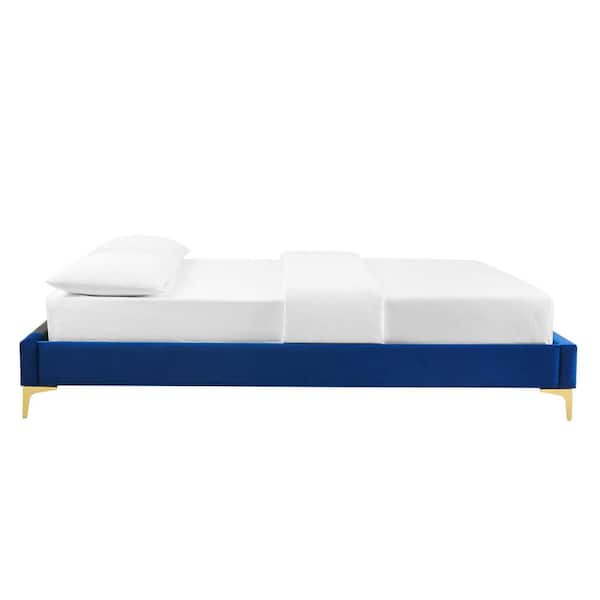 Sutton Navy Blue Velvet Full Performance Platform Bed Frame