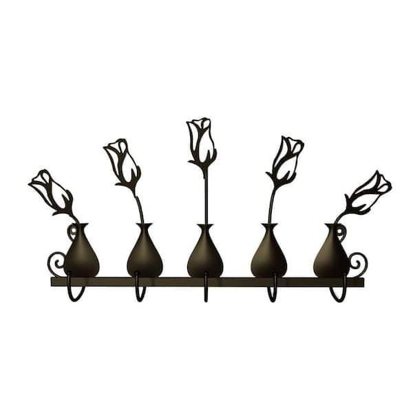 Plastec Rose Bud Vases 5 Hooks in Dark Bronze