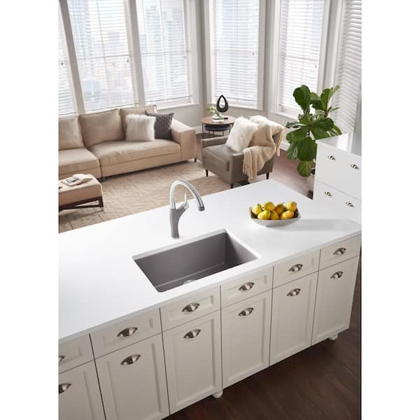 Blanco 440408 Precis 48 Multilevel Silgranit Granite Composite Undermount  Double Bowl Kitchen Sink with Drain Board, Cutting - Bed Bath & Beyond -  16296366