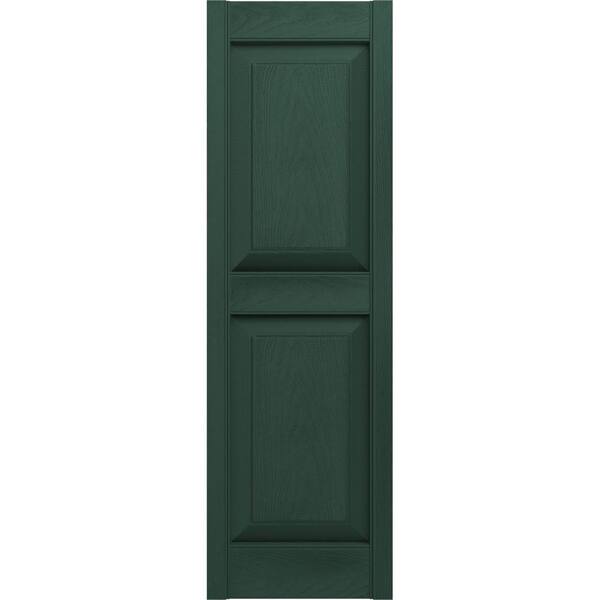 Ekena Millwork 15 inchw x 57 inchh True Fit PVC Two Panel Chevron Modern Style Fixed Mount Shutters, Moss Green (Per Pair - Hardware Not Included)